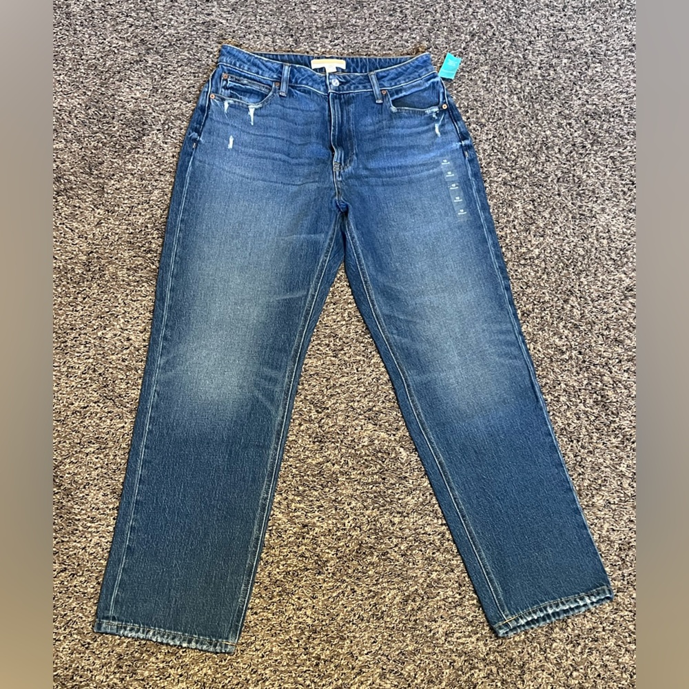 Maurices Blue Straight Leg Jeans with Faded Detail